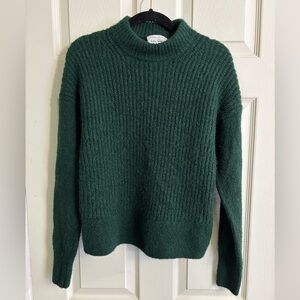 & Other Stories Deep Hunter Green Rolled Neck Mohair & Wool Warm Sweater